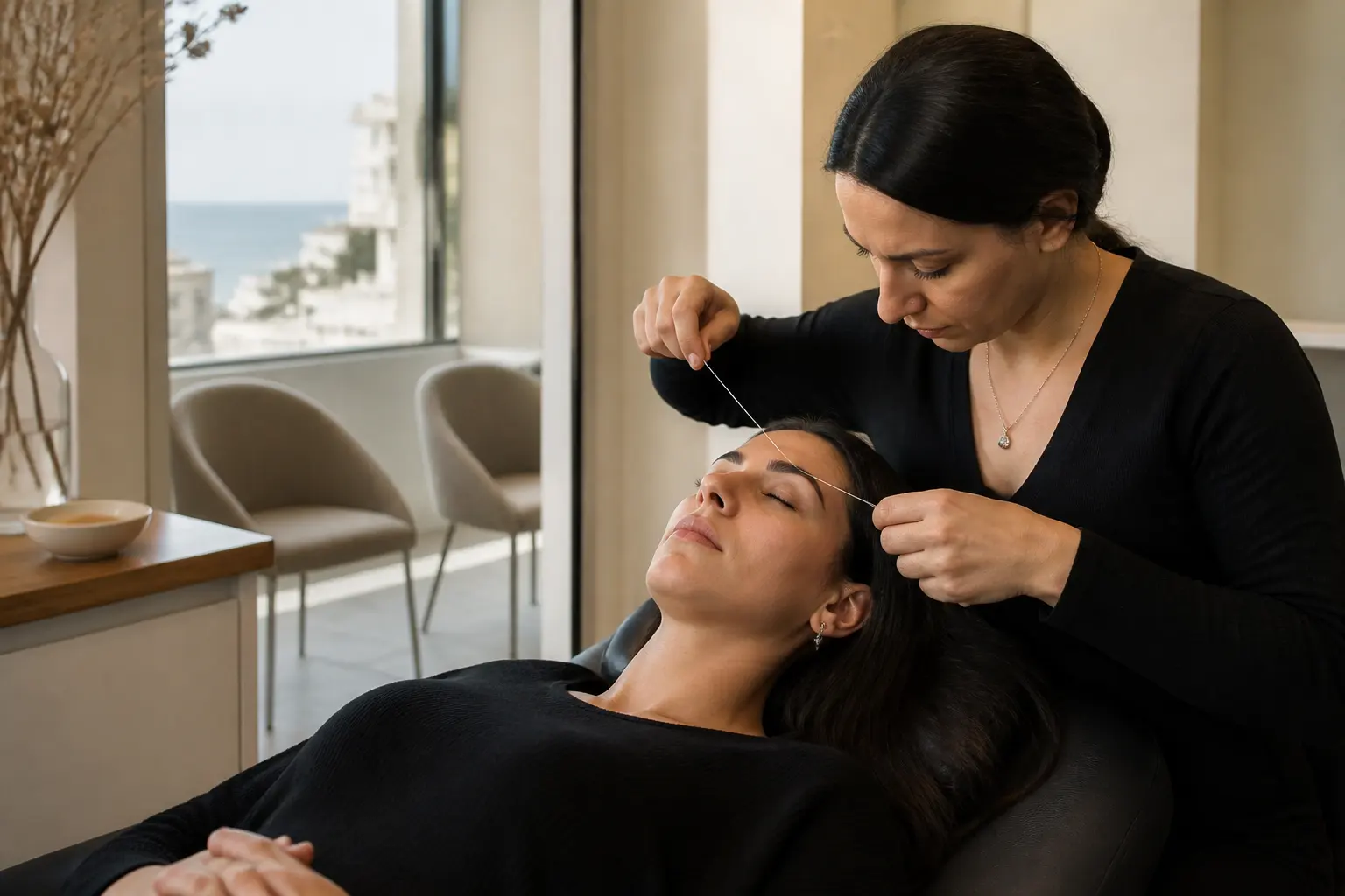 Supporting editorial photograph about threading for different brow hair types