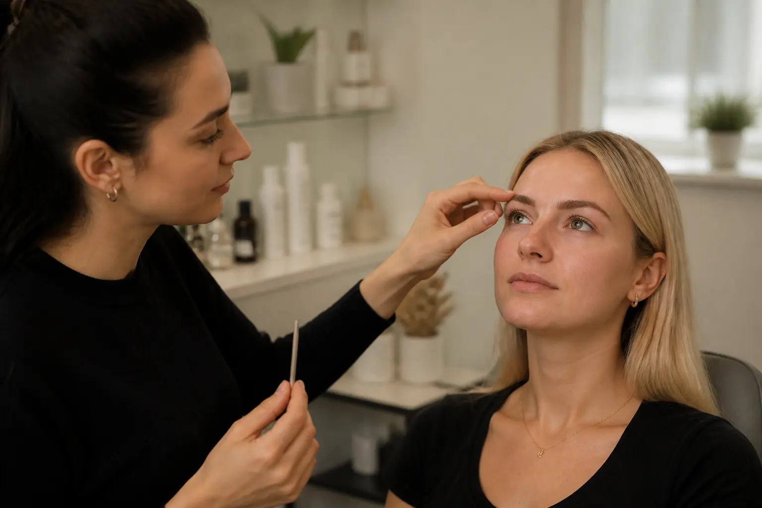 Supporting editorial photograph about threading for fine eyebrows
