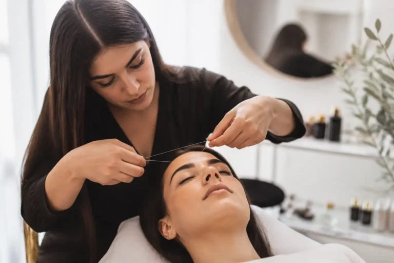 Editorial cover photograph about threading henna or tint order
