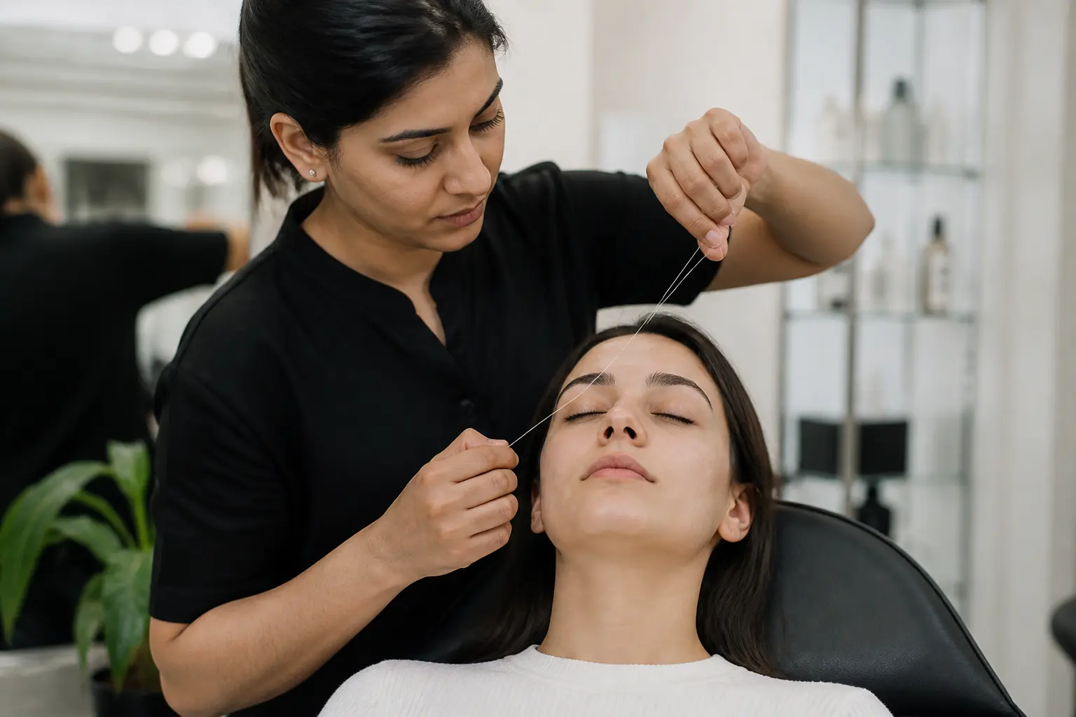 Supporting editorial photograph about threading henna or tint order