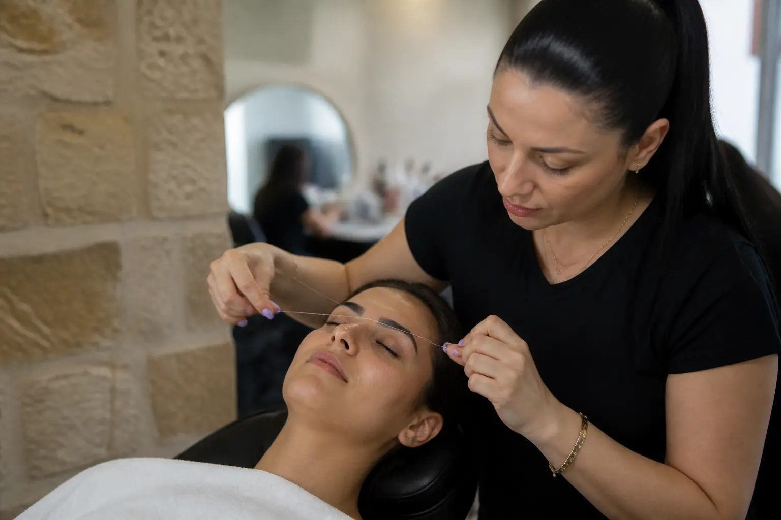 Supporting editorial photograph about threading vs eyebrow razor