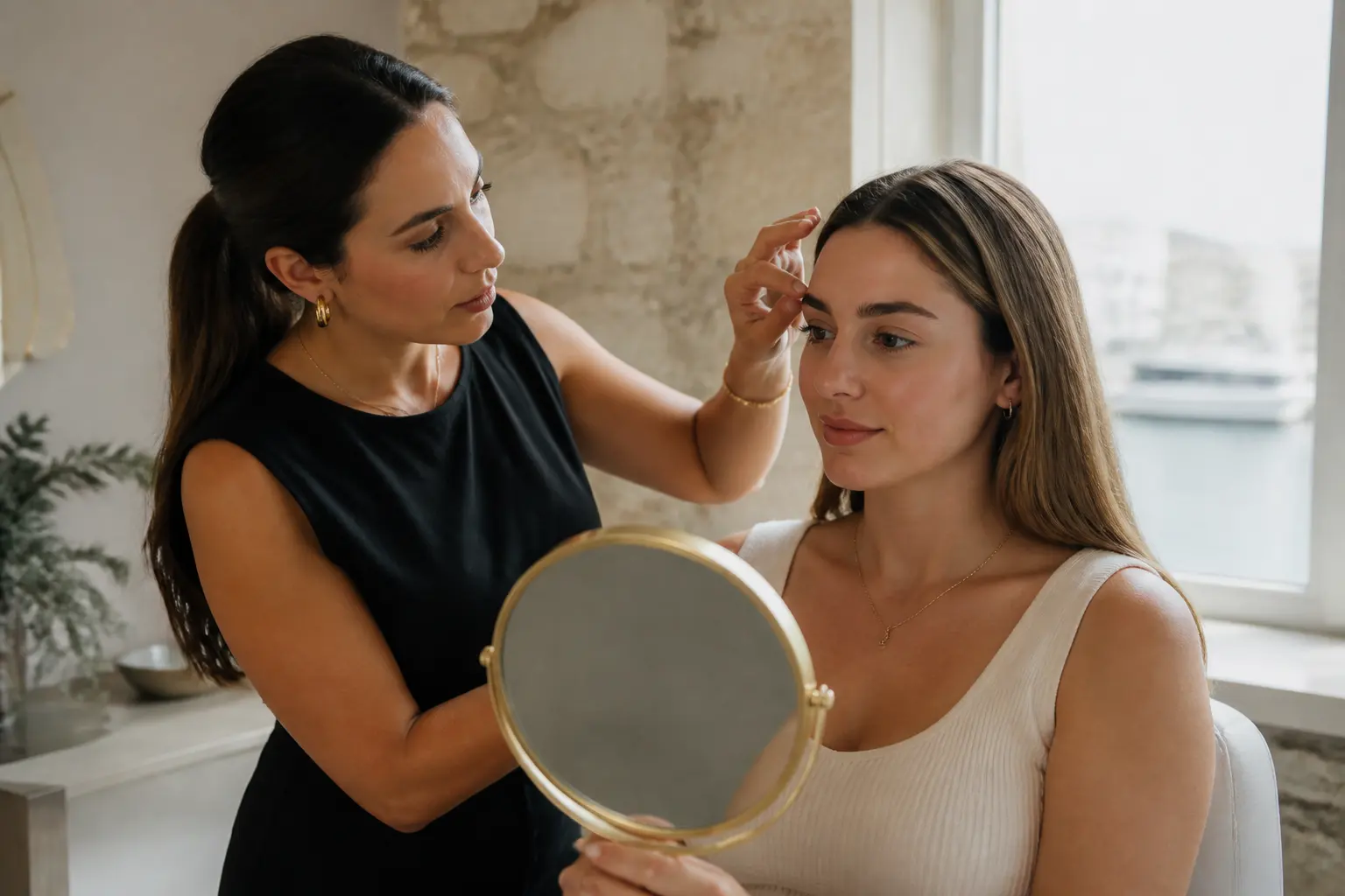 Editorial cover photograph about henna vs brow tint for a soft brow look