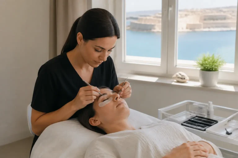 Editorial cover photograph about wedding lash extensions Malta