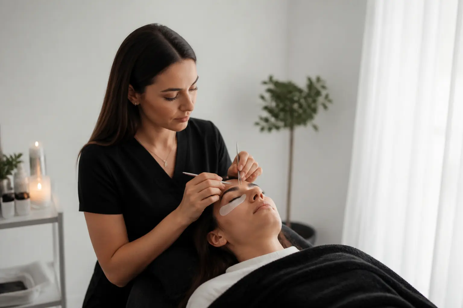 Editorial cover photograph about what happens during a lash lift appointment
