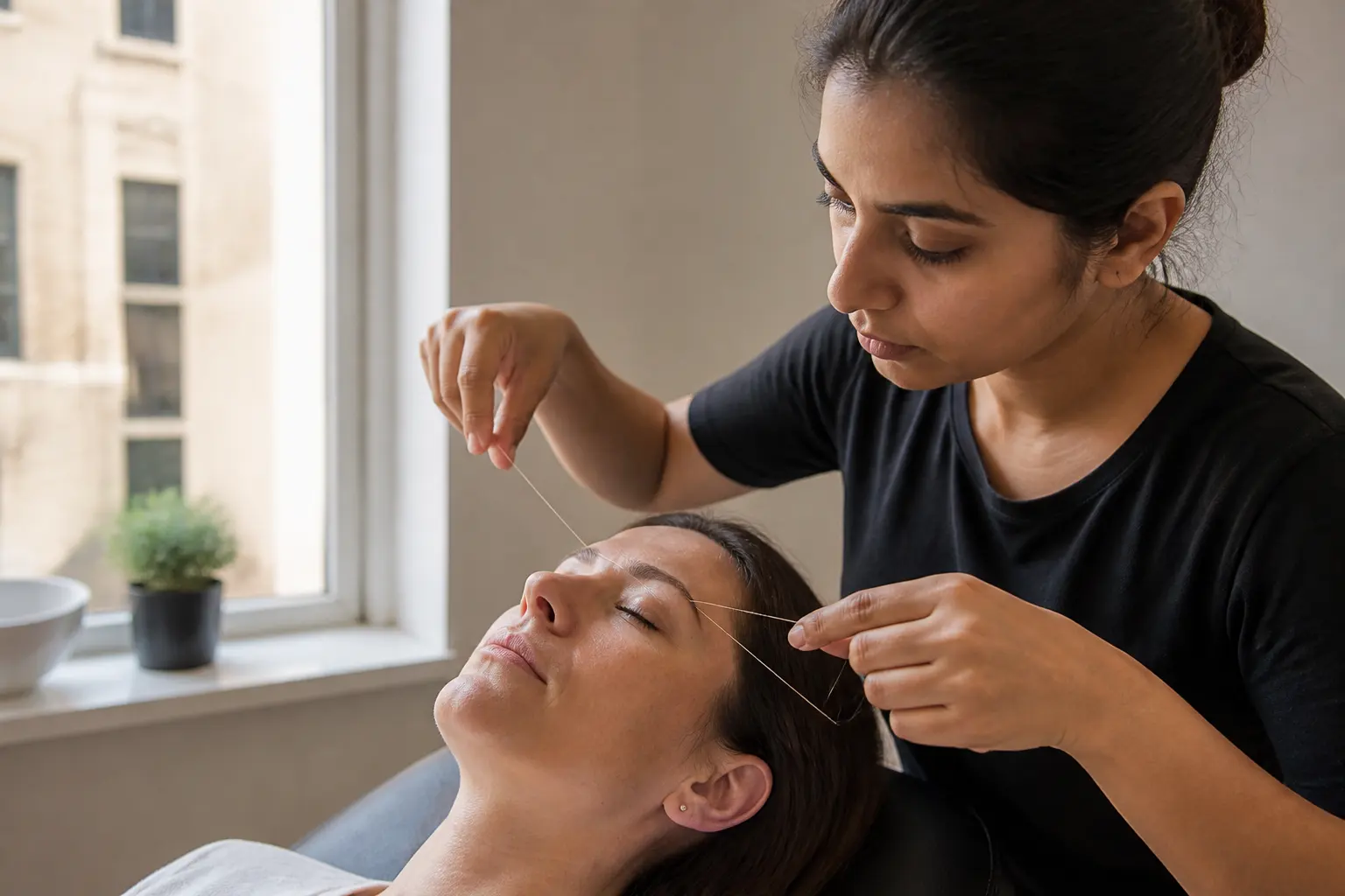 Supporting editorial photograph about what is eyebrow threading