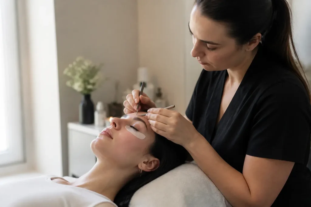 Editorial cover photograph about what does a lash lift feel like