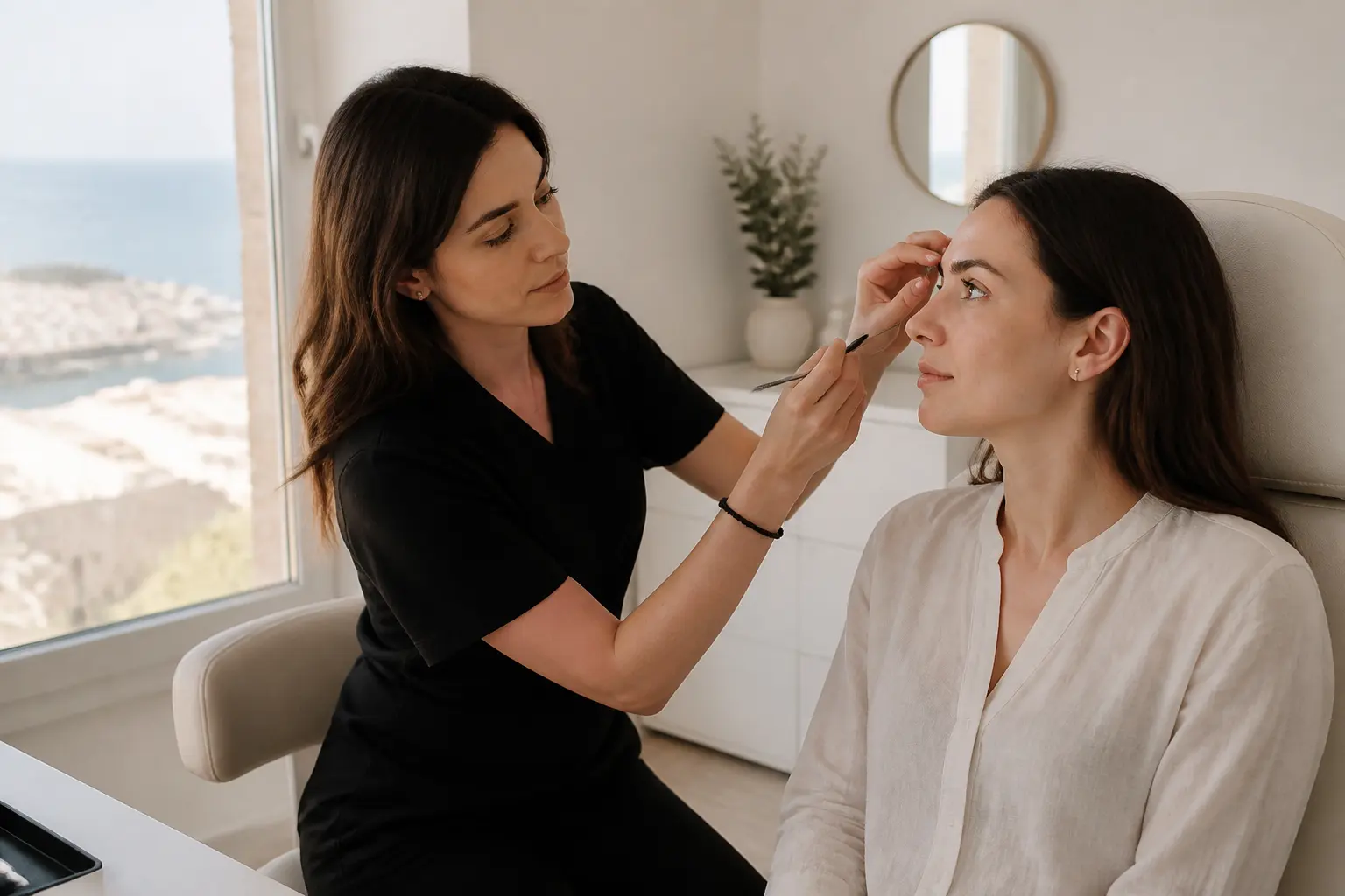 Editorial cover photograph about Brazilian microblading