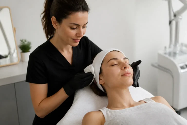 Editorial cover photograph about what skin feels like after dermaplaning