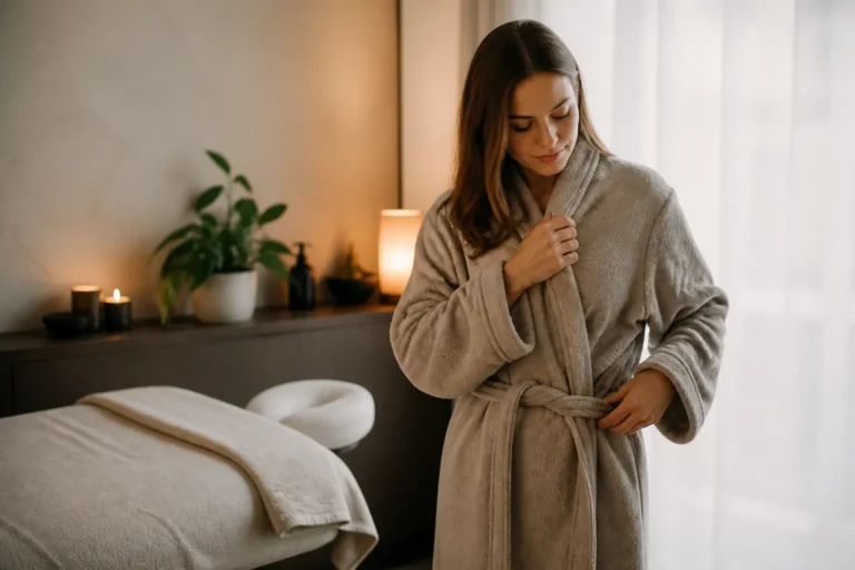 Editorial cover photograph about what to wear to a massage appointment