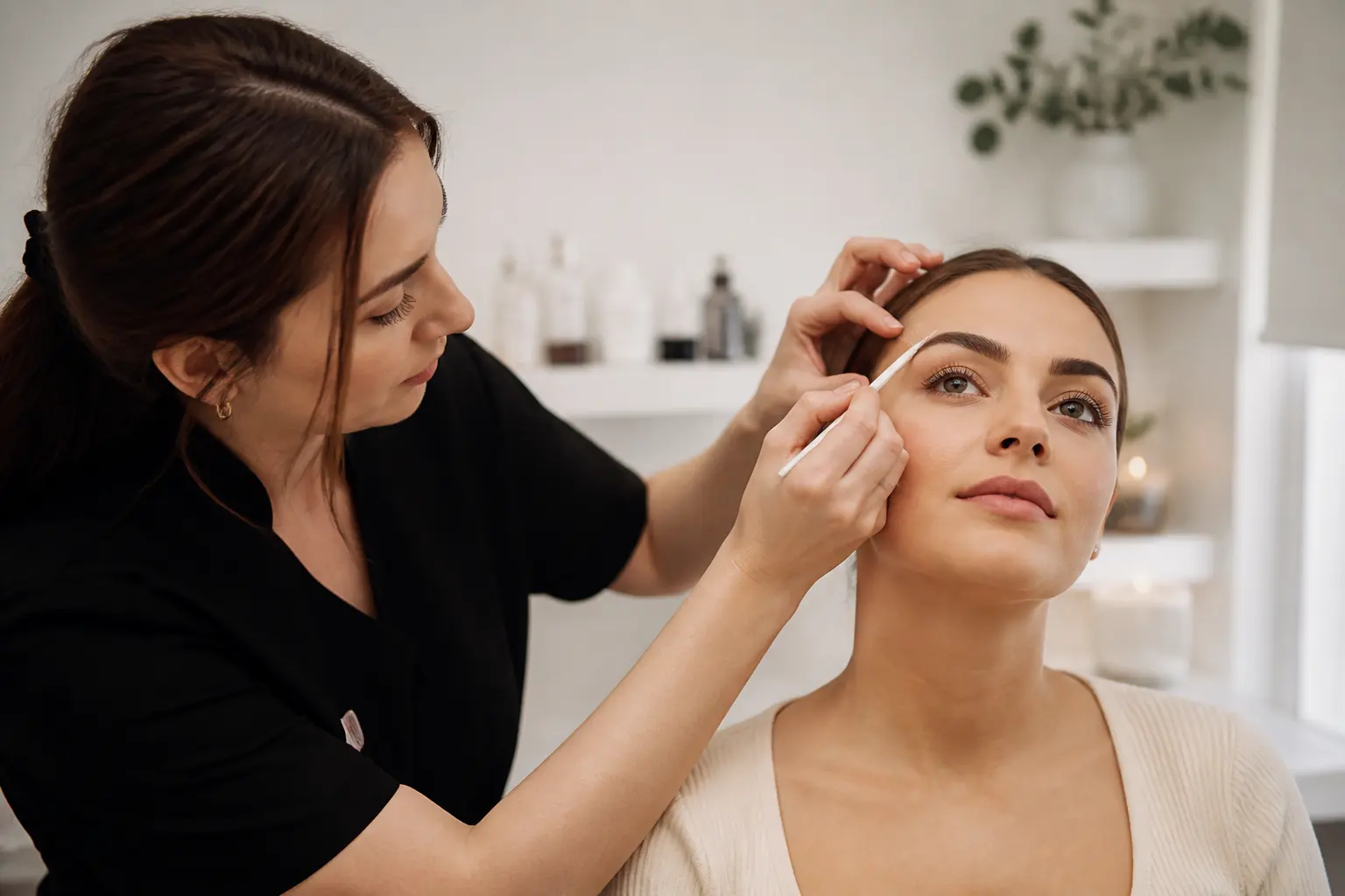 Editorial cover photograph about eyebrow tail shape