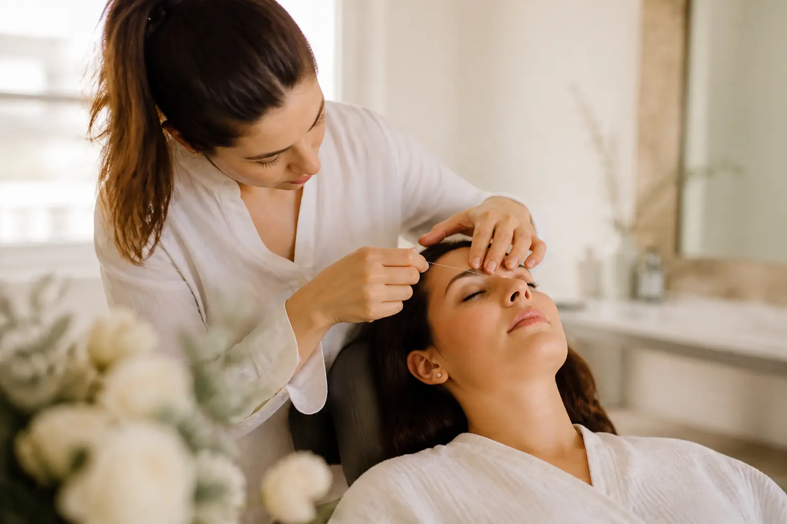 Supporting editorial photograph about wedding eyebrow threading Malta
