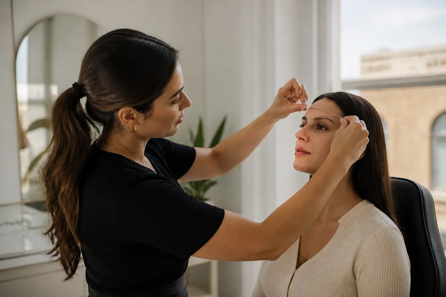 Editorial cover photograph about Brazilian brow techniques