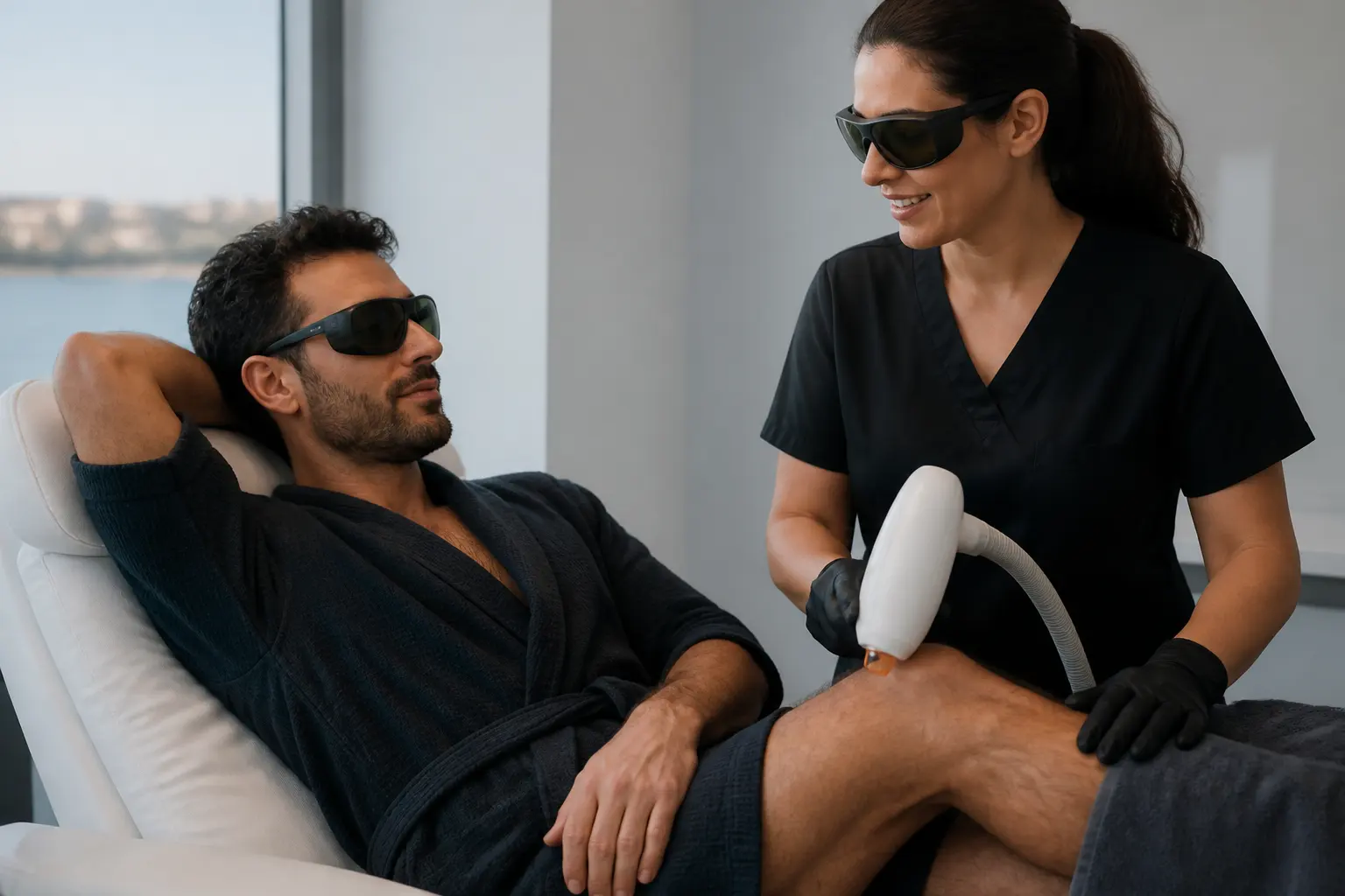 Supporting editorial photograph about laser hair removal for men in Malta