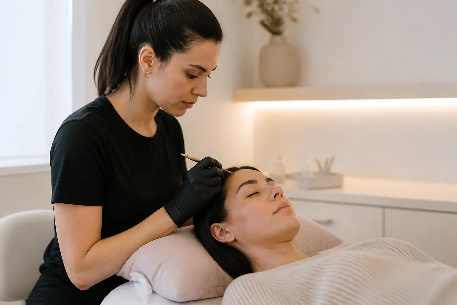 Supporting editorial photograph about microblading touch-up appointment