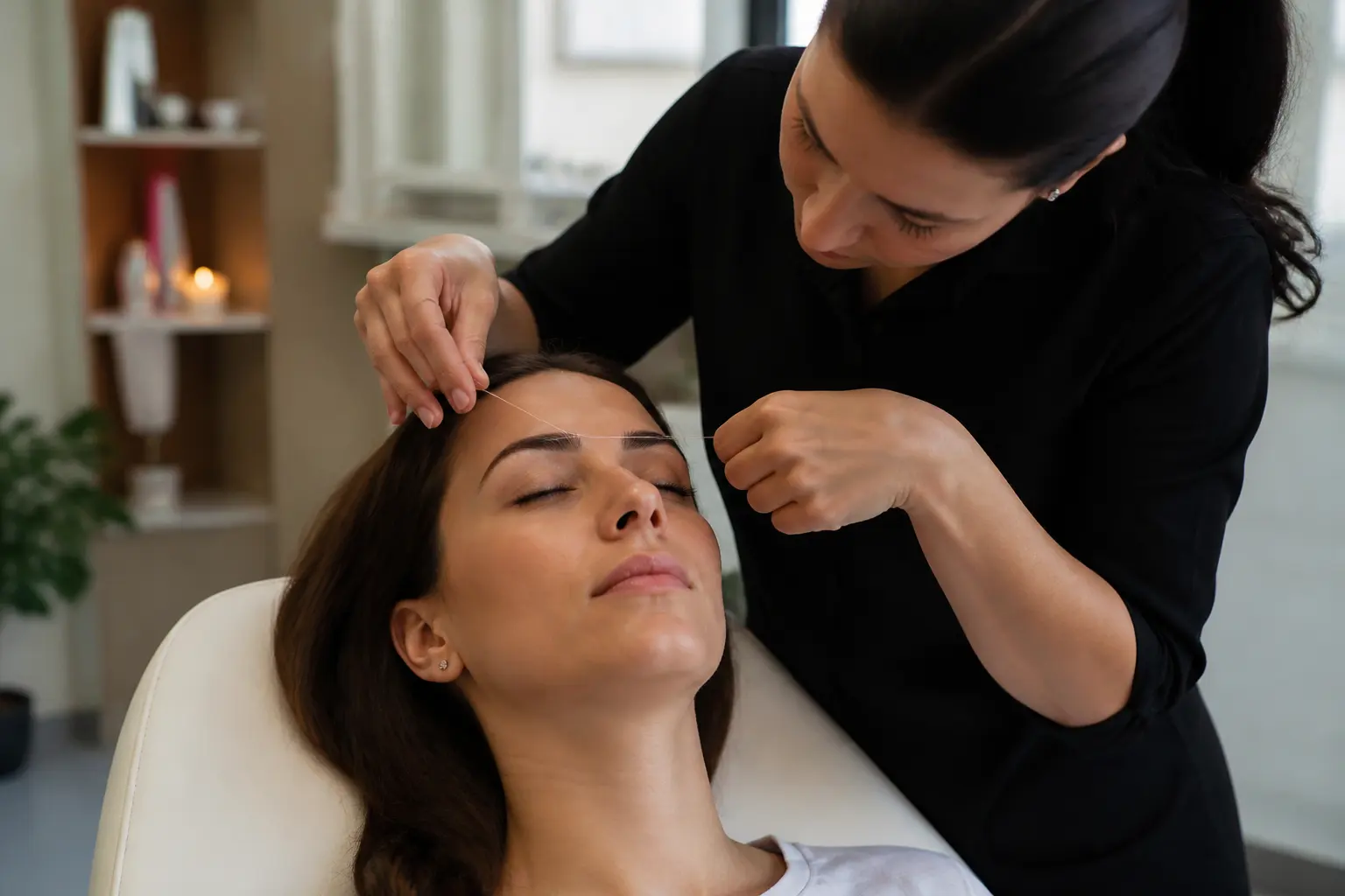 Supporting editorial photograph about why one eyebrow needs more threading than the other
