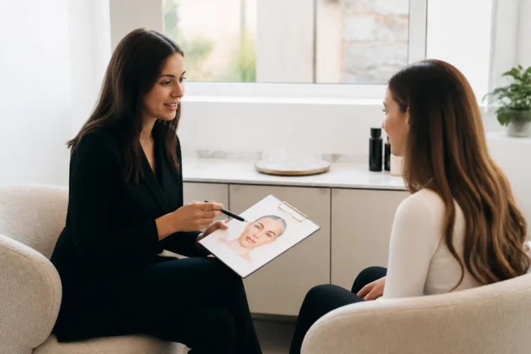 Editorial cover photograph about semi-permanent make-up consultation