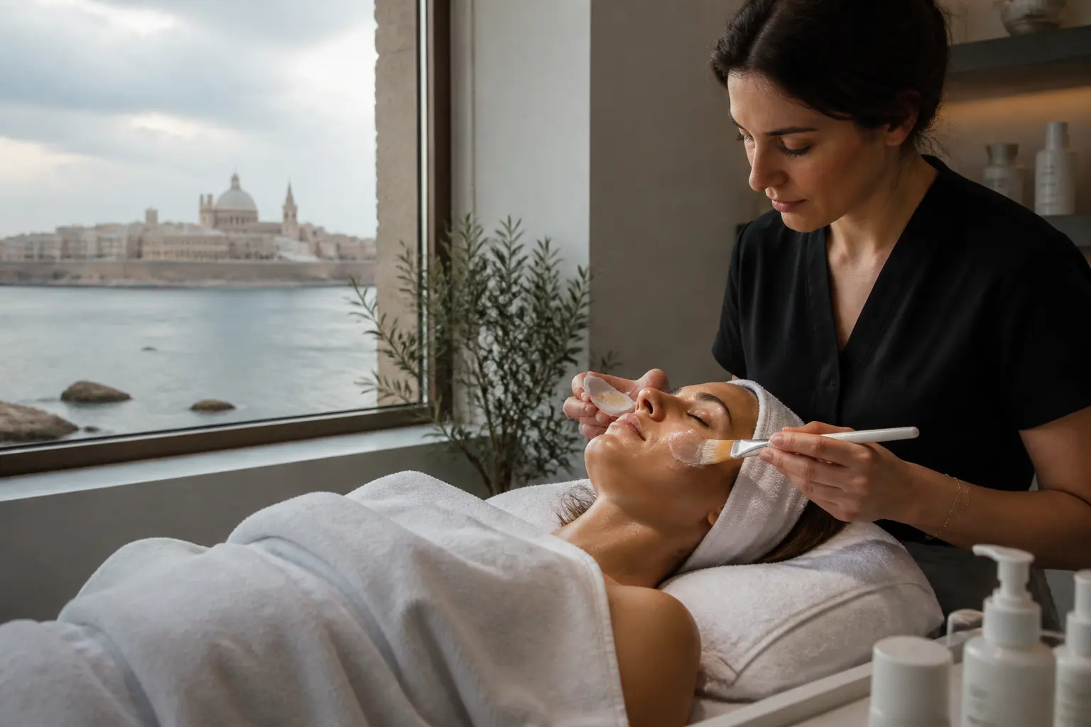 Editorial cover photograph about winter facials in Malta