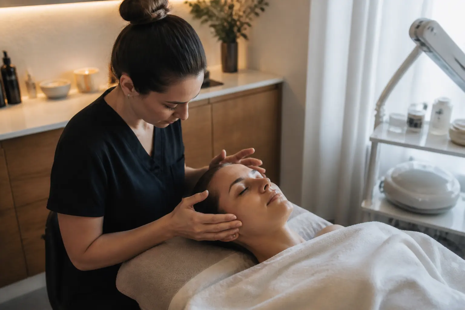 Supporting editorial photograph about first facial appointment